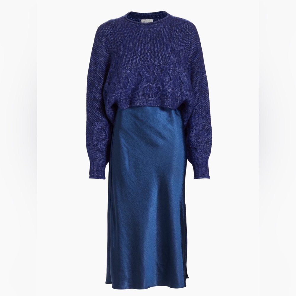 dh New York Ann sweater and satin midi-dress